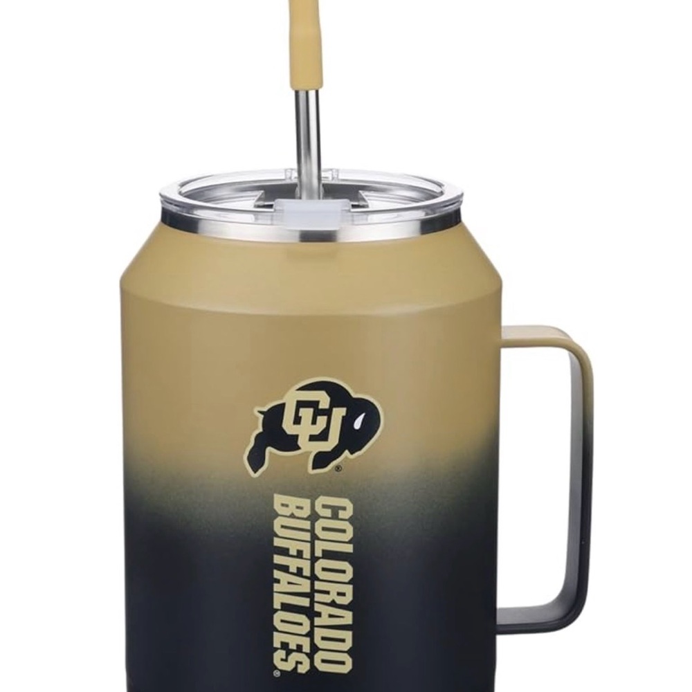 Colorado Buffaloes Ombre Can-Style Travel Mug with Straw
